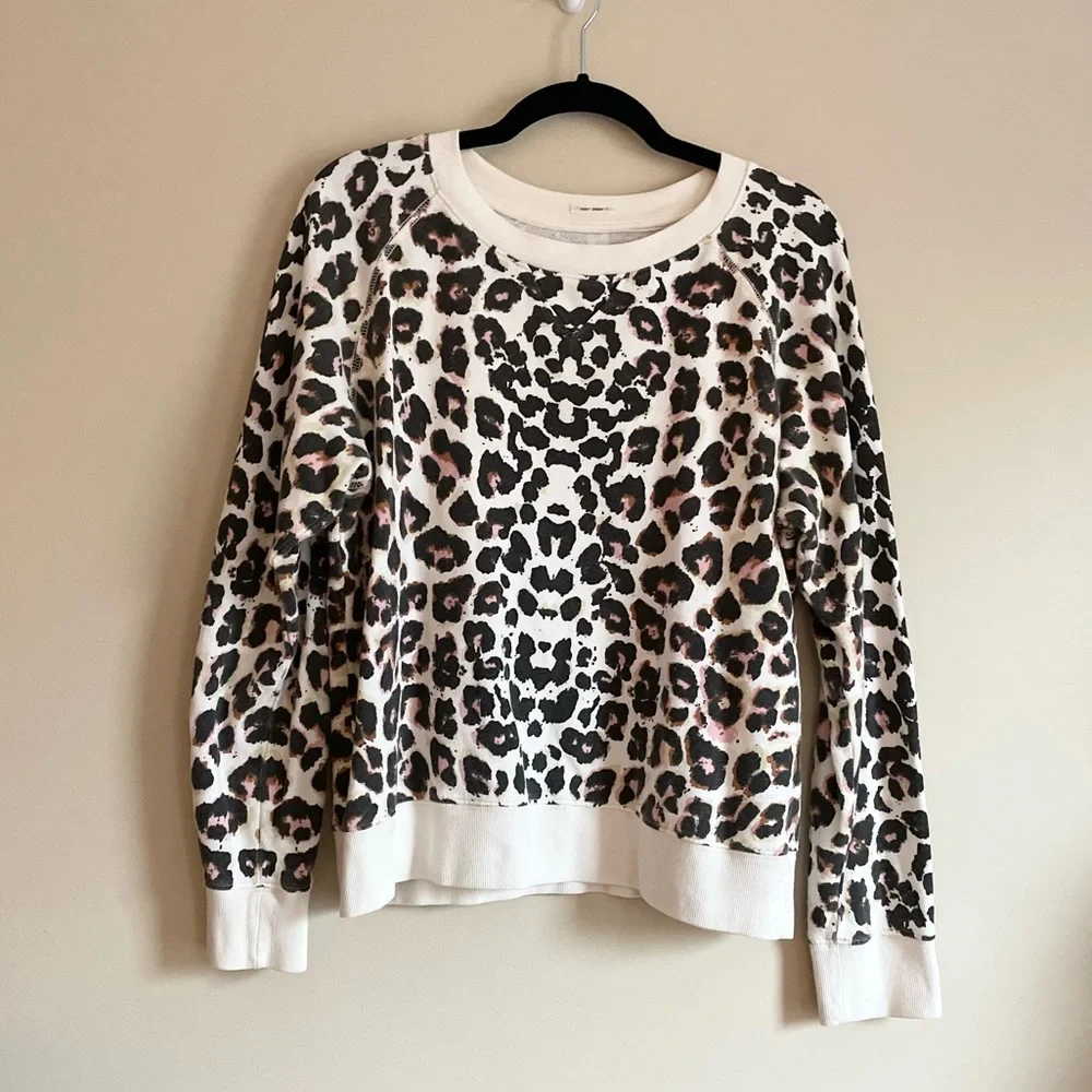 MOTHER Leopard Print Sweatshirt - Black and White - Picture 2 of 10